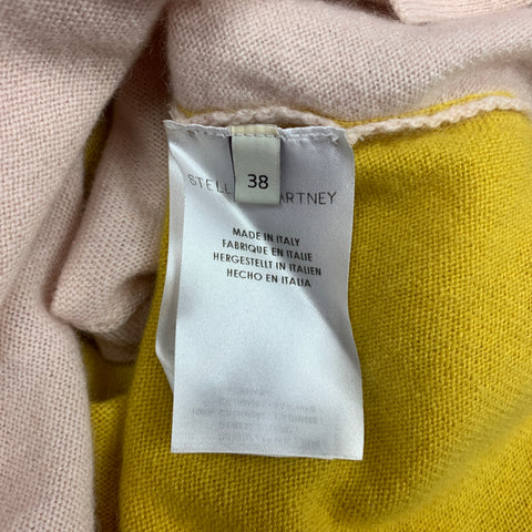STELLA McCARTNEY Size 2 Orange & Yellow Color Block Cashmere Pullover