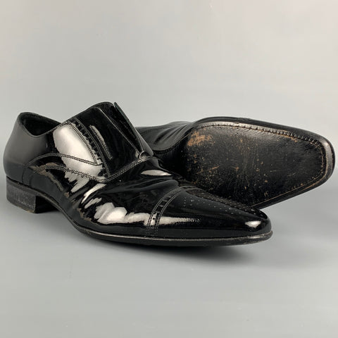 D&G by DOLCE & GABBANA Size 9.5 Black Perforated Leather Laceless Shoes