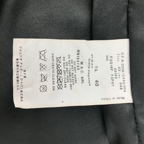 EMPORIO ARMANI Size 4 Black Lamb Cropped Jacket