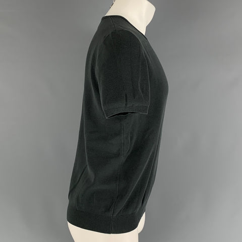 LOUIS VUITTON Size M Grey Knitted Not Listed Short Sleeve Pullover
