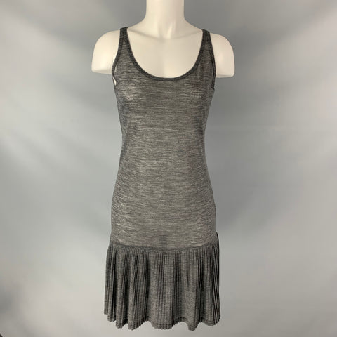 COTELAC Size S Grey Heather Wool / Polyester Solid Tank Dress