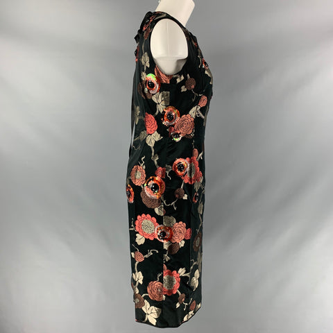MARC JACOBS Taille 6 Robe droite jacquard multicolore noire non répertoriée