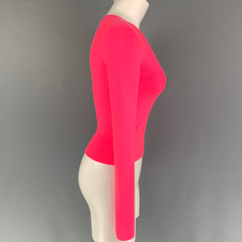 ALICE + OLIVIA Size S Pink Polyester Blend Long Sleeve Pullover