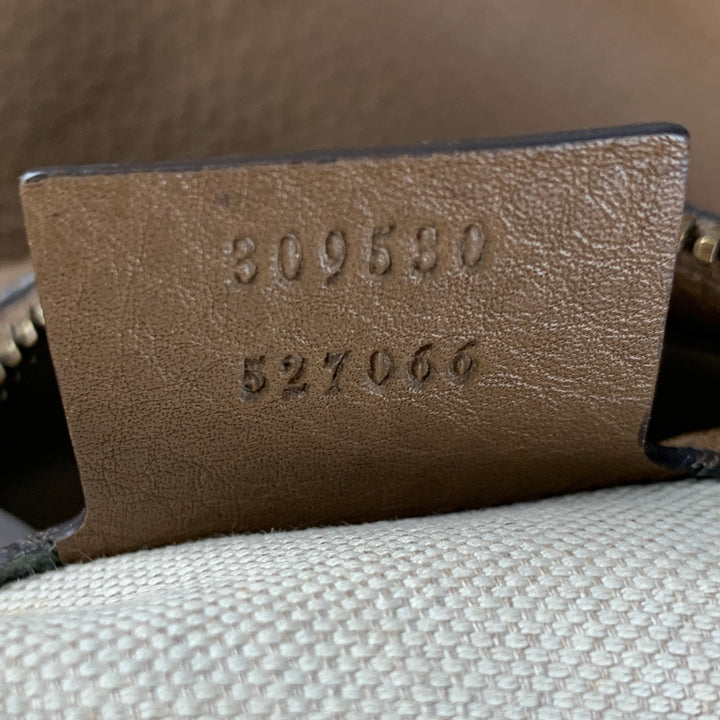 GUCCI Brown Pebble Grain Leather Hobo Handbag
