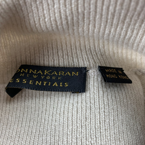 DONNA KARAN Size L Beige Knitted Cashmere Turtleneck Casual Top