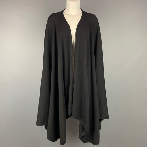 BARNEY'S NEW YORK Poncho tricoté en laine mérinos noir taille unique