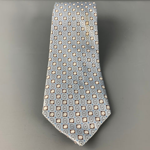 ERMENEGILDO ZEGNA Blue Brown Dots Silk Tie
