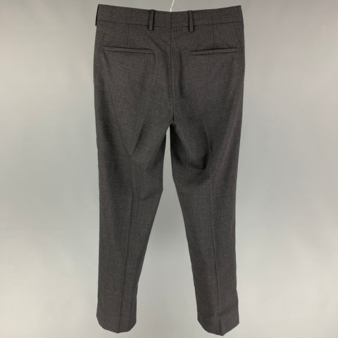 PRADA Size 28 Grey Virgin Wool Dress Pants