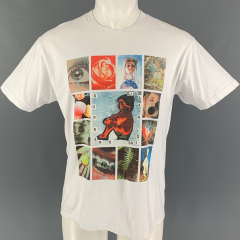 SUPREME Size M White Multi-Color Graphic Cotton Short Sleeve T-shirt