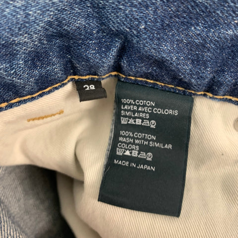 CELINE Size 28 Blue Washed Cotton Wesley Cut-off Shorts