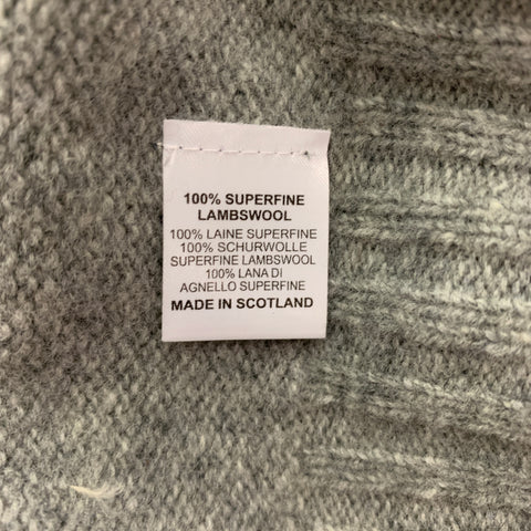 HARLEY Size L Grey Knitted Wool Turtleneck Sweater