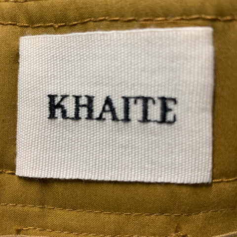 KHAITE Size 0 Camel Cotton Wide Leg Dress Pants