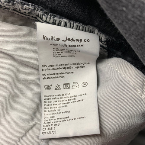 NUDIE JEANS Size 31 Gray Washed Cotton Button Fly Jeans