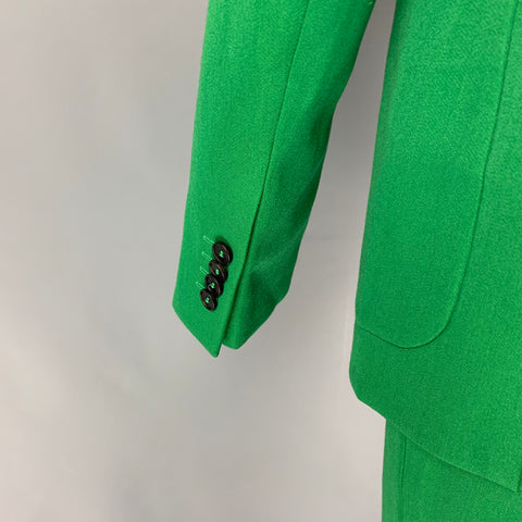 GIVENCHY Pre-Spring 2020 Size 38 Green Polyester Wool Double Breasted Suit