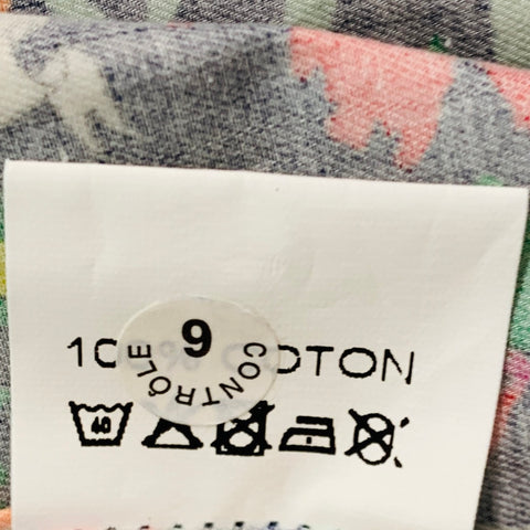 MAISON KITSUNE Size L Navy Multi-Color Print Cotton Long Sleeve Shirt