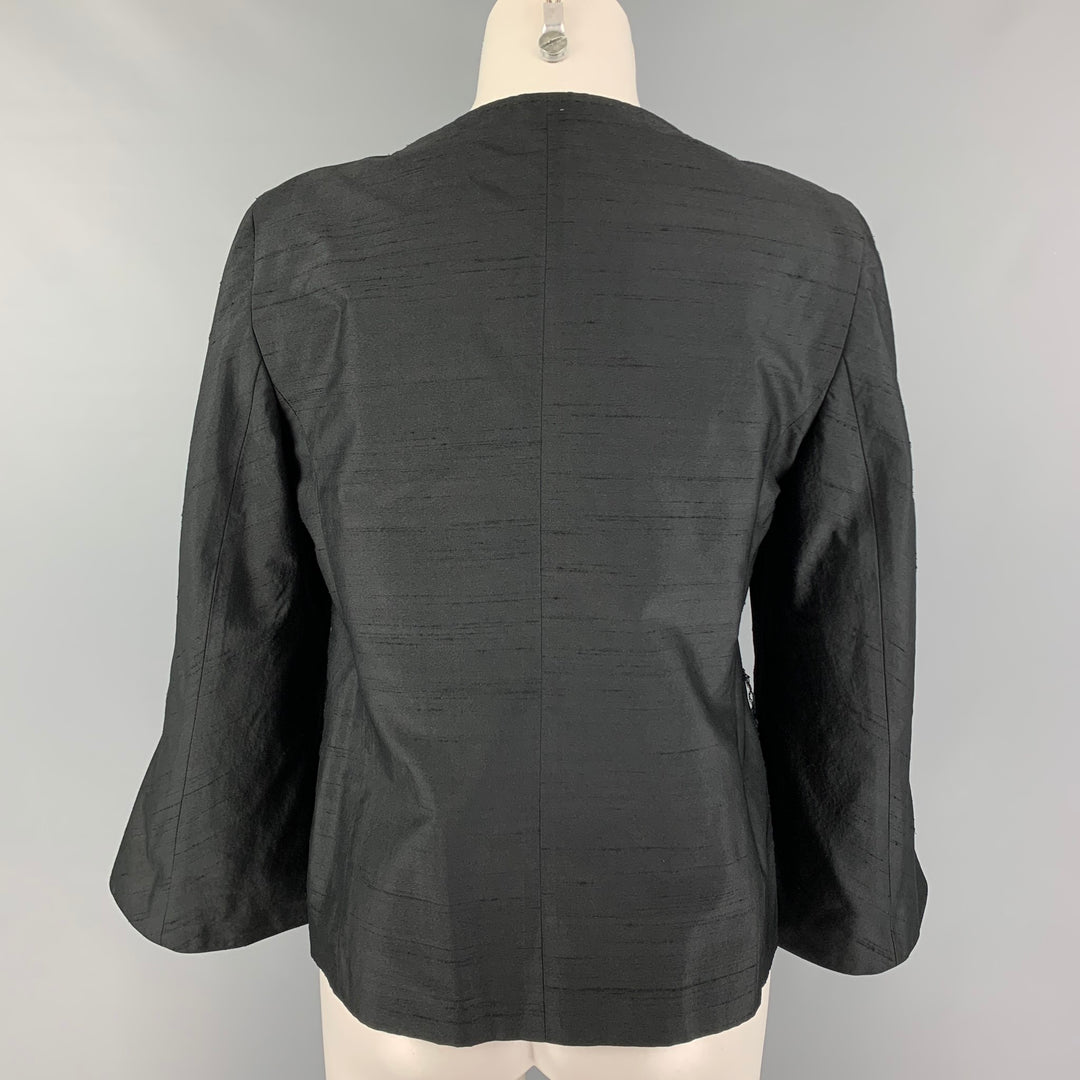 FERAUD Size 8 Black Collarless Flare Sleeve Jacket