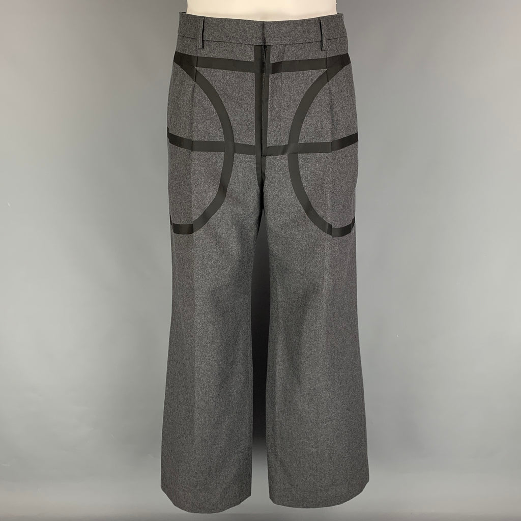 パンツ Givenchy Dark Grey Wool Wide Trousers Givenchy Wool wide-leg Trousers | Grey | FARFETCH