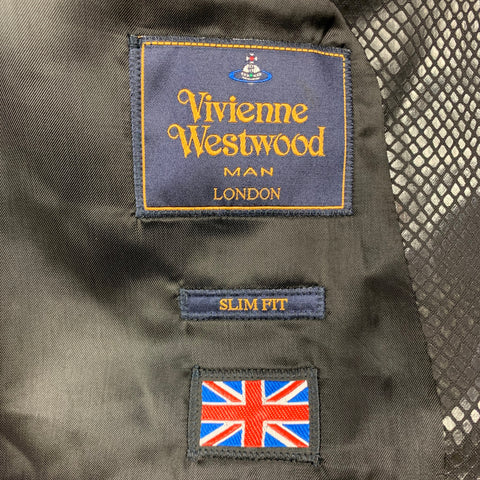 VIVIENNE WESTWOOD MAN Size 42 Black Wool Shawl Collar Tuxedo Suit