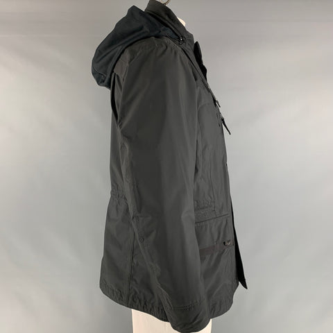 ISSEY MIYAKE Size L Black Polyester Windbreaker Jacket
