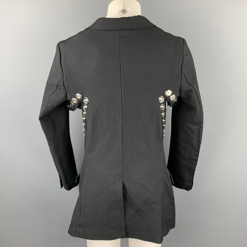 COMME des GARCONS HOMME PLUS Taille M Veste découpée à bouton-pression en polyester noir