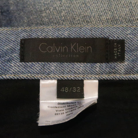 CALVIN KLEIN COLLECTION Size 32 Indigo Wash Cotton Blend Jeans