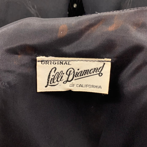 Vintage LILLI DIAMOND Size M Black Mixed Fabrics Fur Coat