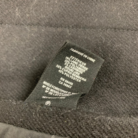 THEORY Size M Black Wool Blend Hidden Placket Coat