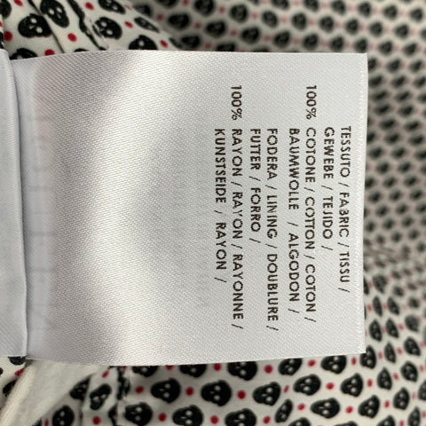ALEXANDER MCQUEEN Size 34 White Navy Red Skulls Cotton Sport Coat