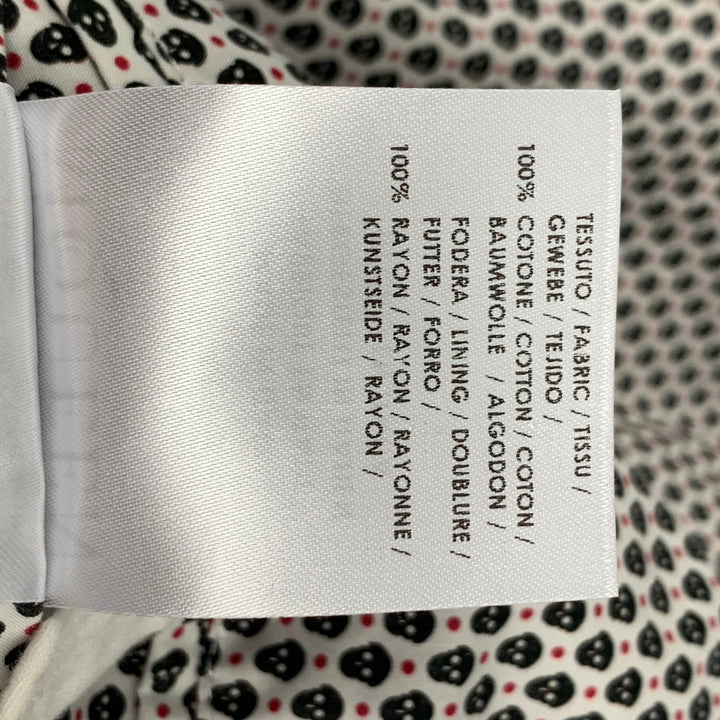 ALEXANDER MCQUEEN Taille 34 Manteau de sport en coton blanc marine rouge crânes