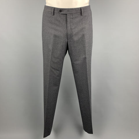 LARDINI Size 42 Dark Gray Wool Blend  Notch Lapel Suit