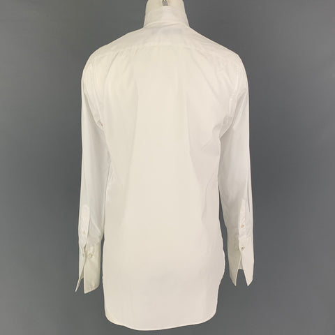 RALPH LAUREN Collection Size 4 White Cotton Tuxedo Shirt