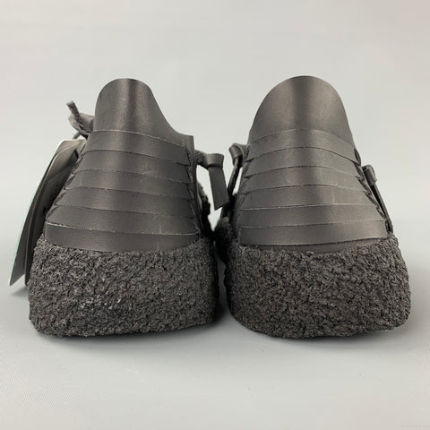 MALIBU Latigo Size 9 Black Woven Vegan Leather Sandals