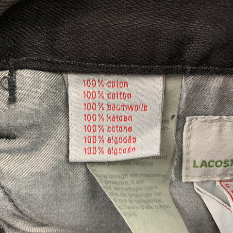 LACOSTE Size 30 Black Denim Zip Fly Jeans