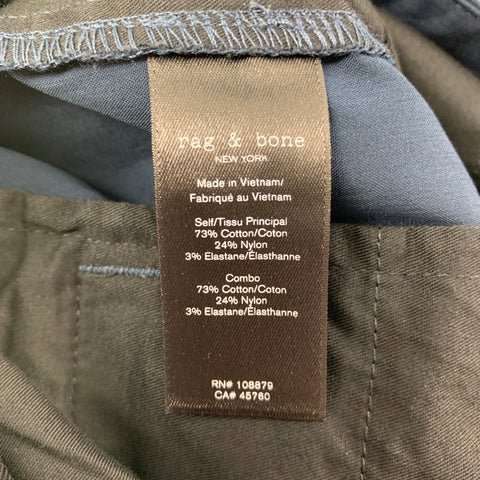 RAG & BONE Size 34 Navy Cotton Blend Zip Fly Casual Pants