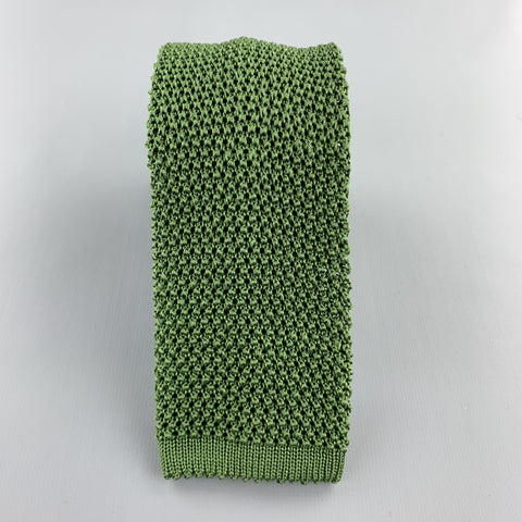 PAUL STUART Light Olive Green Silk Textured Knit Tie