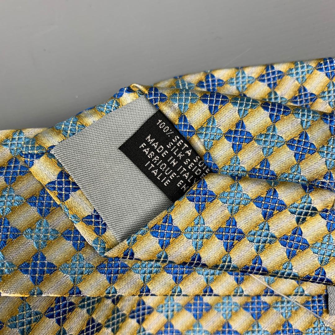 KENZO Blue & Yellow Checkered Silk Tie