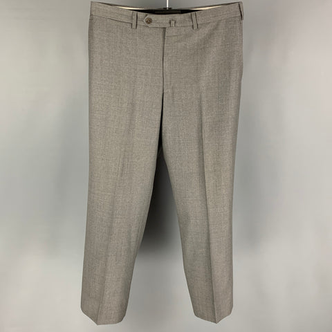 ERMENEGILDO ZEGNA Size 36 Grey Wool Flat Front Dress Pants
