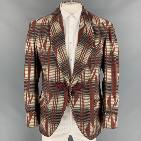 RRL by RALPH LAUREN Size L Brown & Grey Cream Navajo Cotton Sport Coat
