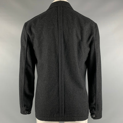 JOHN VARVATOS Taille M Veste utilitaire en laine de charbon de bois gris