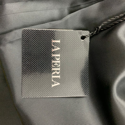 LA PERLA Size M Black Beige Silk Shawl Collar Sport Coat
