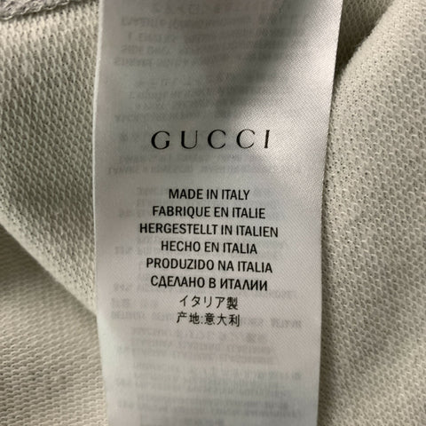 GUCCI Size XL Grey White Color Block Viscose Blend Zip Up Sweatshirt