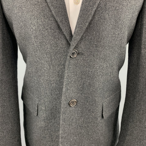 MARC JACOBS Size 38 Charcoal Textured Cashmere Notch Lapel Wide Leg Suit