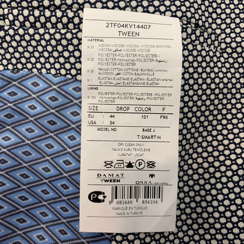 TWEEN Size 34 Black & White Dots Viscose Blend Slim Fit Sport Coat