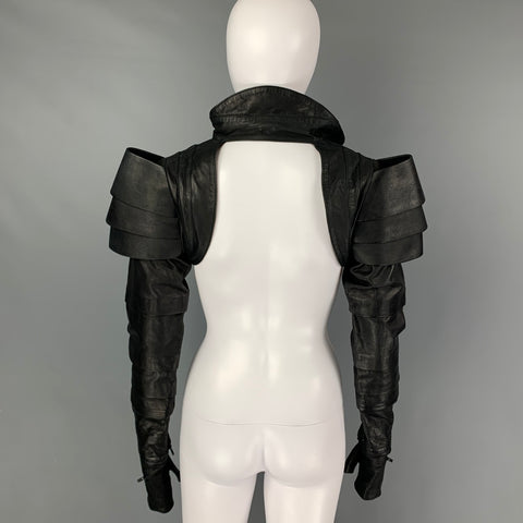 GELAREH Size S Black Goat Skin Shoulder Jacket