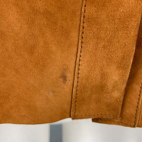 ERMANNO SCERVINO Size 4 Camel Suede Long Sleeve Casual Top