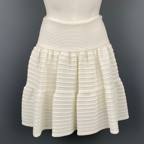 ALAIA Conjunto de falda y top sin mangas de punto texturizado blanco talla S