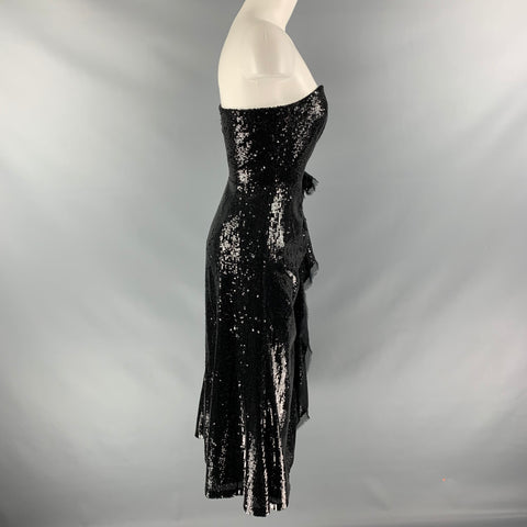 PRABAL GURUNG Size 2 Sequined Black Polyester  Dress