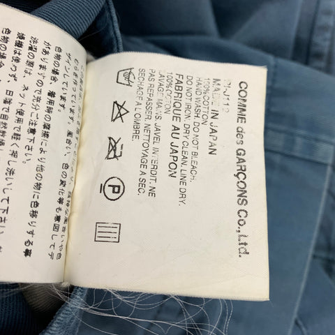 COMME des GARCONS HOMME PLUS Size M Blue Distressed Cotton Jacket