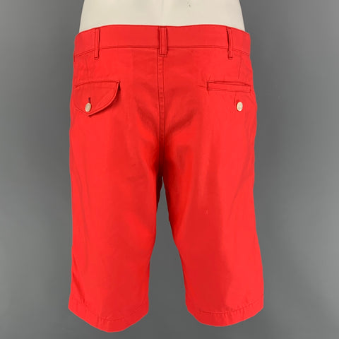 COMME des GARCONS Size L Red Cotton Zip Fly Shorts
