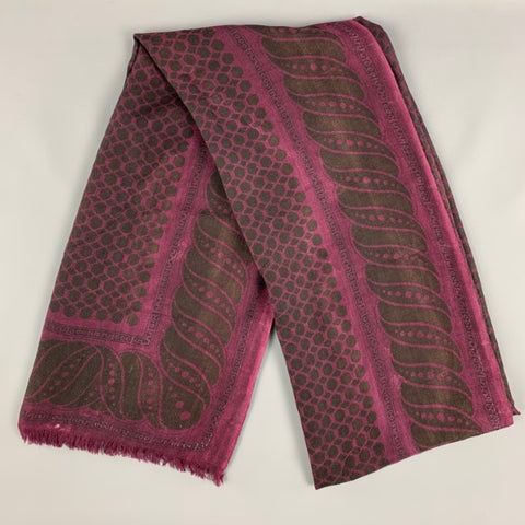 MP Burgundy Black Wool Silk ScarF